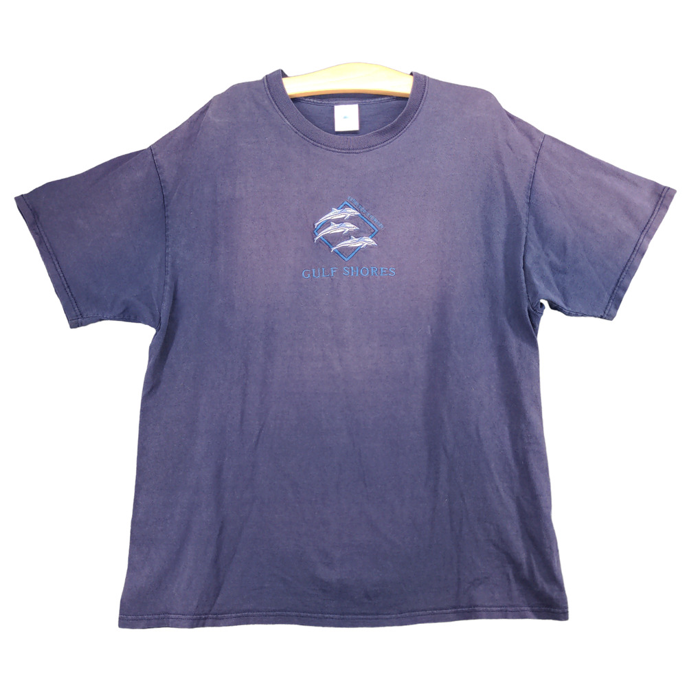 Delta Magnum Weight T-Shirt Tee Blue Size XL Crew Neck Short Sleeve Gulf Shores